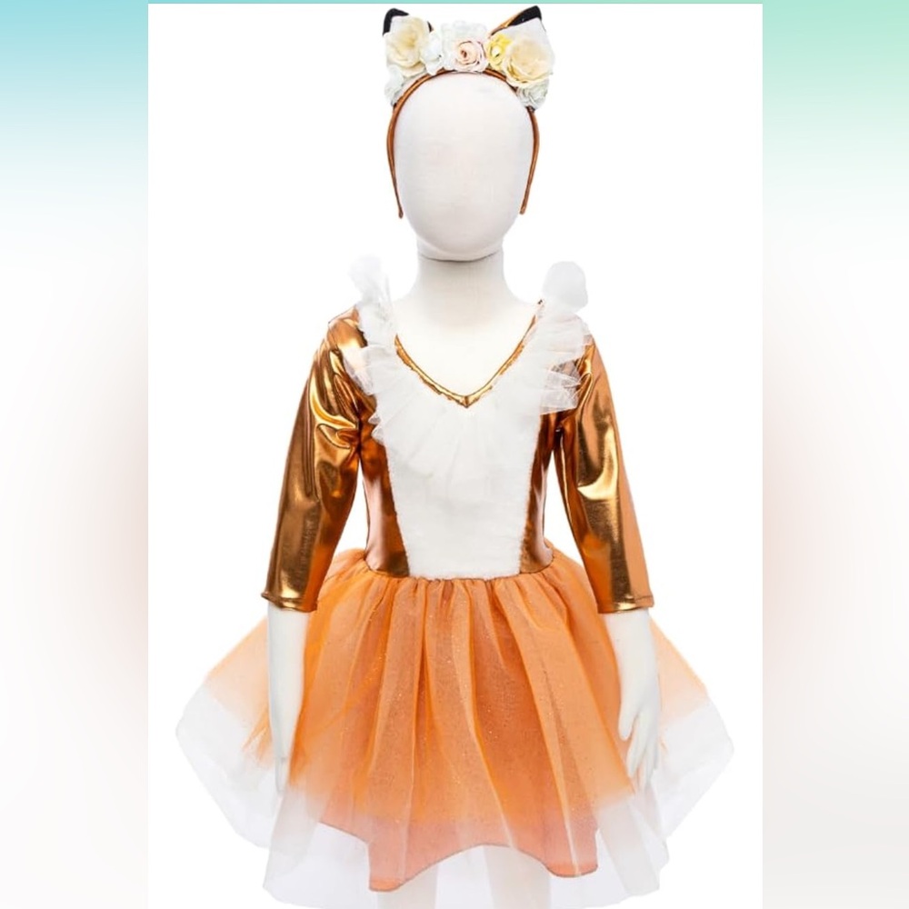 Fox Orange and Gold Kids Costume Dress